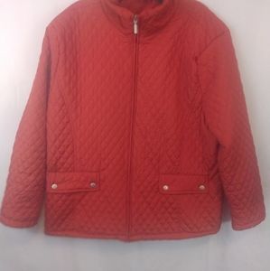 Jane Ashley Woman Orange Quilted Coat